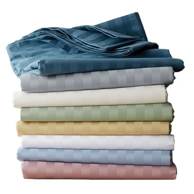 Αριθμός νήματος 300tc 100% βαμβάκι Strip Satin σεντόνια για ξενοδοχείο πολυτελείας 5 αστέρων