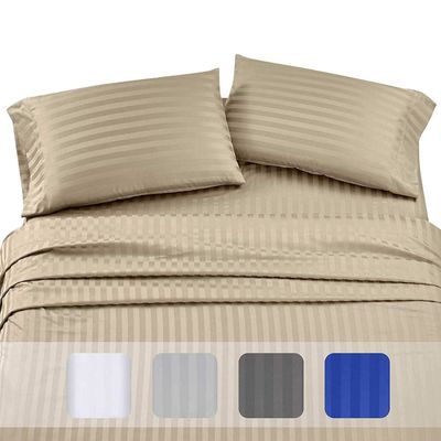 Αριθμός νήματος 300tc 100% βαμβάκι Strip Satin σεντόνια για ξενοδοχείο πολυτελείας 5 αστέρων