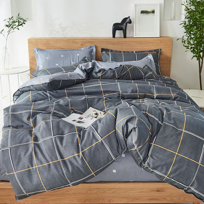100% Polyester υφάσματα King Size Λινά κρεβατοκάμαρα με κάλυψη κουβέρτας και επίπεδο σεντόνι