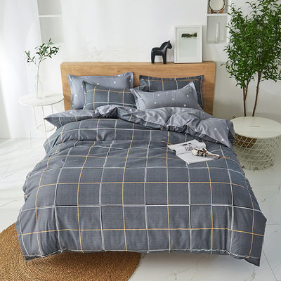 100% Polyester υφάσματα King Size Λινά κρεβατοκάμαρα με κάλυψη κουβέρτας και επίπεδο σεντόνι
