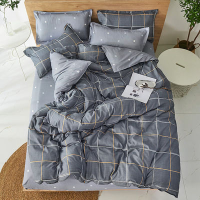 100% Polyester υφάσματα King Size Λινά κρεβατοκάμαρα με κάλυψη κουβέρτας και επίπεδο σεντόνι