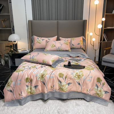 100% TENCEL 300TC 60S Δυσσωματικότητα υφάσματος Λουλούδια TENCEL Κάλυψη κουβέρτας Συγκρότημα κρεβατοκάμαρα βαμβακιού