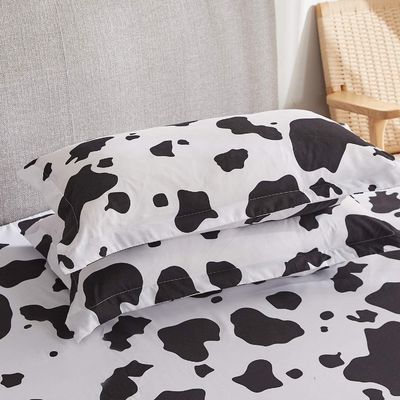 Πλήρους μεγέθους κοπάδι αγελάδας σετ 4PCS 1800 αριθμός νήματος Μαύρα λευκά κοπάδια αγελάδας με βαθιές τσέπες